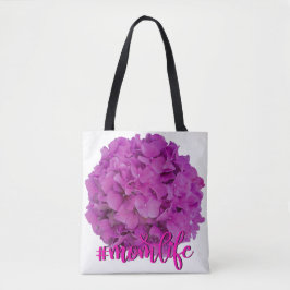 Bolso De Tela Elegantes rosas de hortensias florales de magenta 