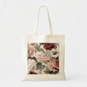 Bolso De Tela Elegantes Rosas victorianos personalizados en Rubo