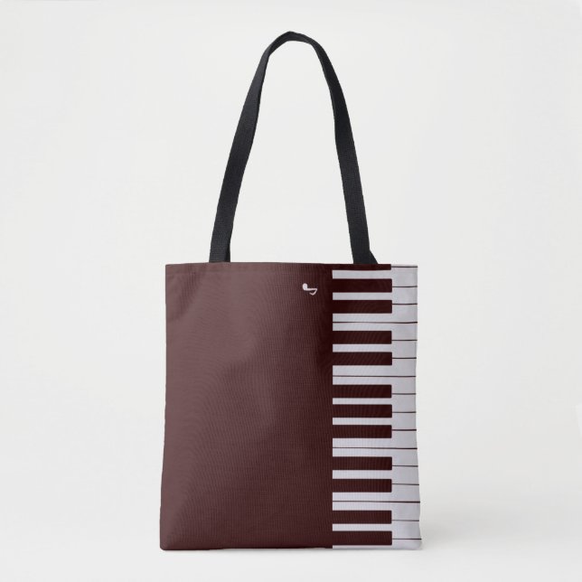 Bolso De Tela Elegantes teclas de piano personalizado (Anverso)