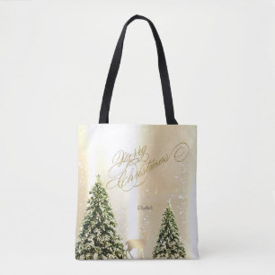 Bolso De Tela Elegantes y elegantes pinos, Reno de Navidad