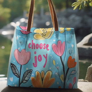 Bolso De Tela Elegir el arte alegre de las flores coloridas