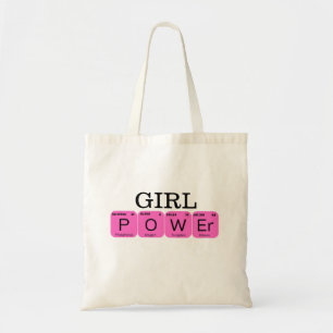 Bolso De Tela Elemento tablo periódico de poder de chica