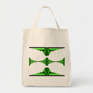 Bolso De Tela Elementos Art Decó en verde profundo