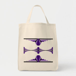 Bolso De Tela Elementos Art deco en violeta profundo