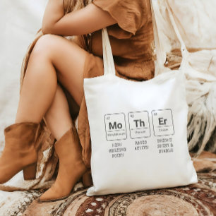Bolso De Tela Elementos de química de mesa periódica materna mod
