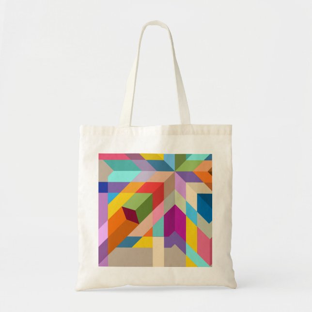 Bolso de tela. Elementos geométricos. Patrones lla (Frente)