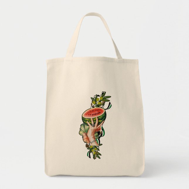 Bolso De Tela Elementos tradicionales de Palestina en el mapa de (Frente)
