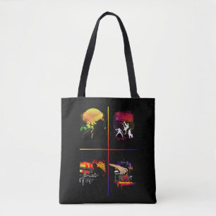 Bolso De Tela Elementos Vibrantes de Hip Hop AOP Tote MC DJ Brea