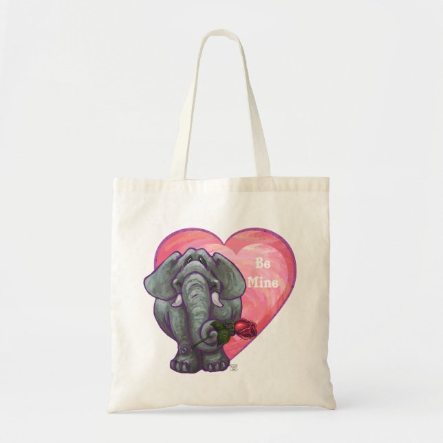 Bolso De Tela Elephant El día de San Valentín (Frente)