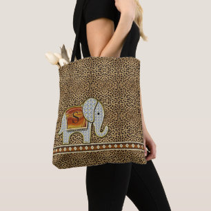 Bolso De Tela Elephant Walk Monograma Cheetah ID390