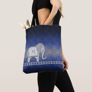 Bolso De Tela Elephant Walk Monograma Plata/Azul ID390