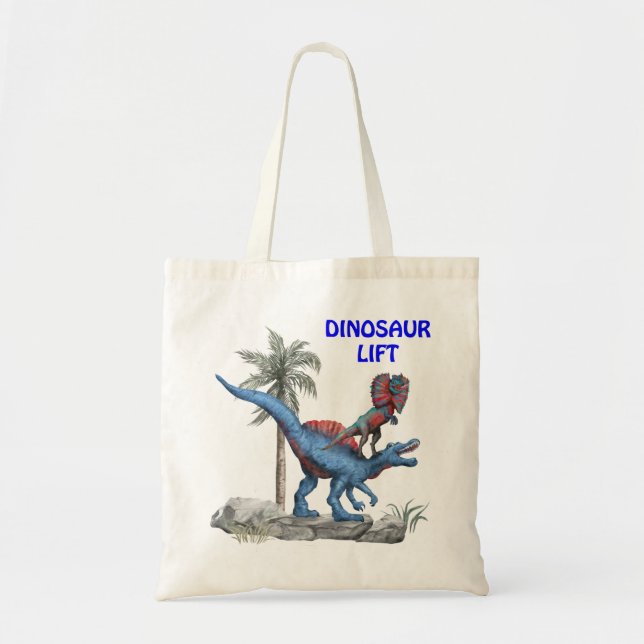 Bolso De Tela Elevación de dinosaurios (Frente)