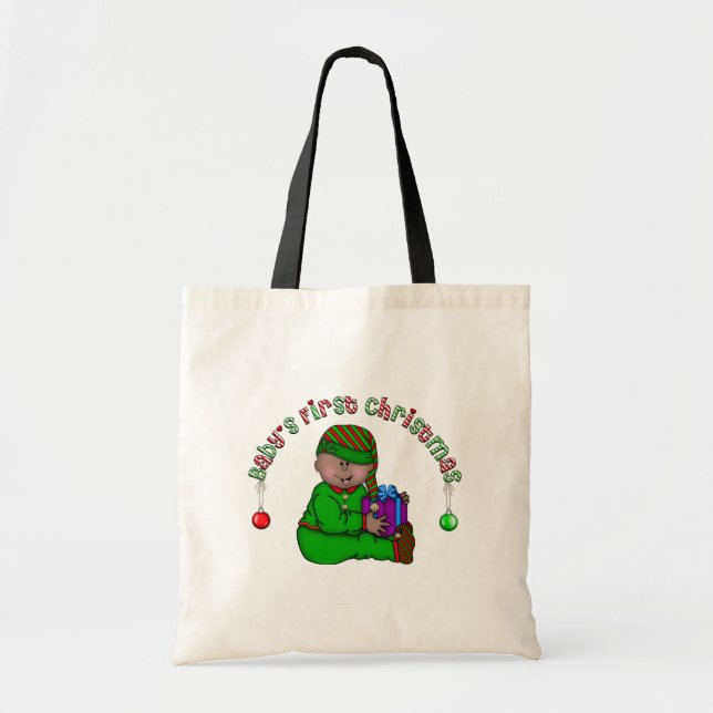 Bolso De Tela Elf Baby African First Navidades (Frente)