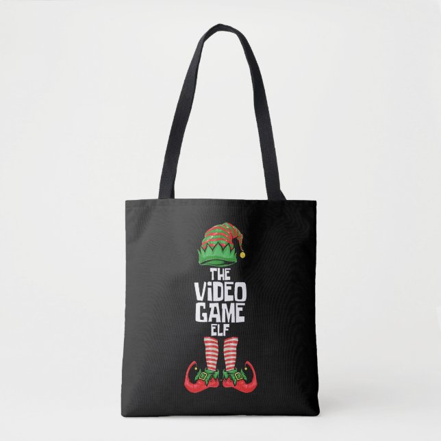 Bolso De Tela Elf de videojuego de navidades (Anverso)