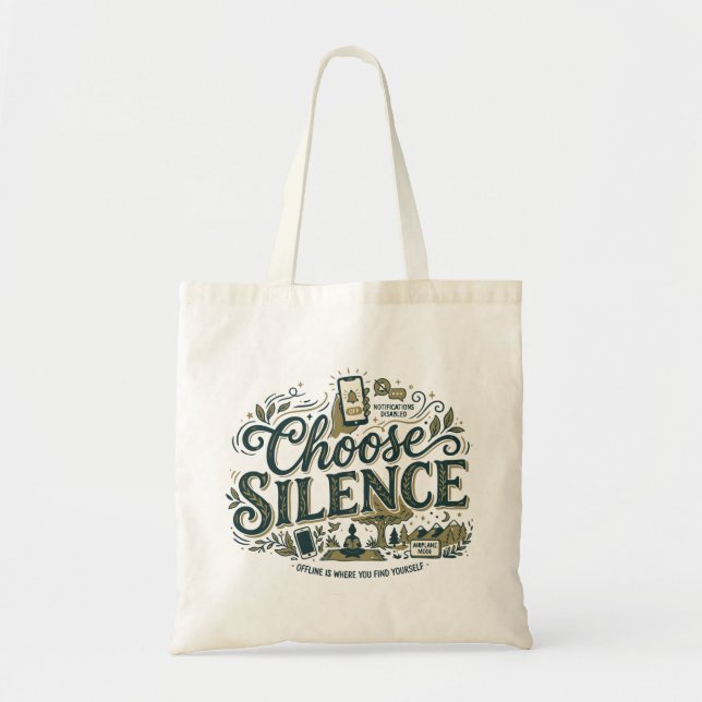 Bolso De Tela Elige el Silencio (Frente)