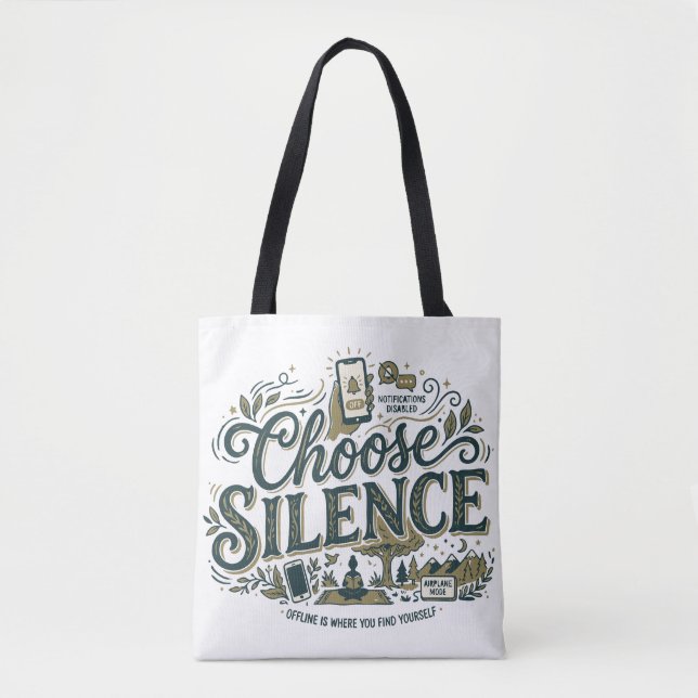 Bolso De Tela Elige el Silencio (Anverso)