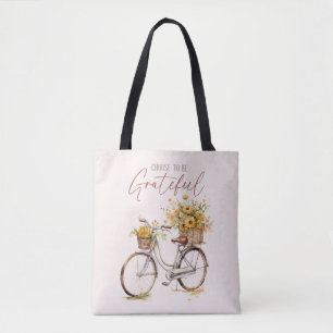 Bolso De Tela Elige estar agradecido - Bicicleta y caída rusa
