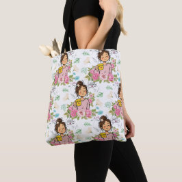Bolso De Tela Elijo Presencia Patrón Floral Mamá Consciente