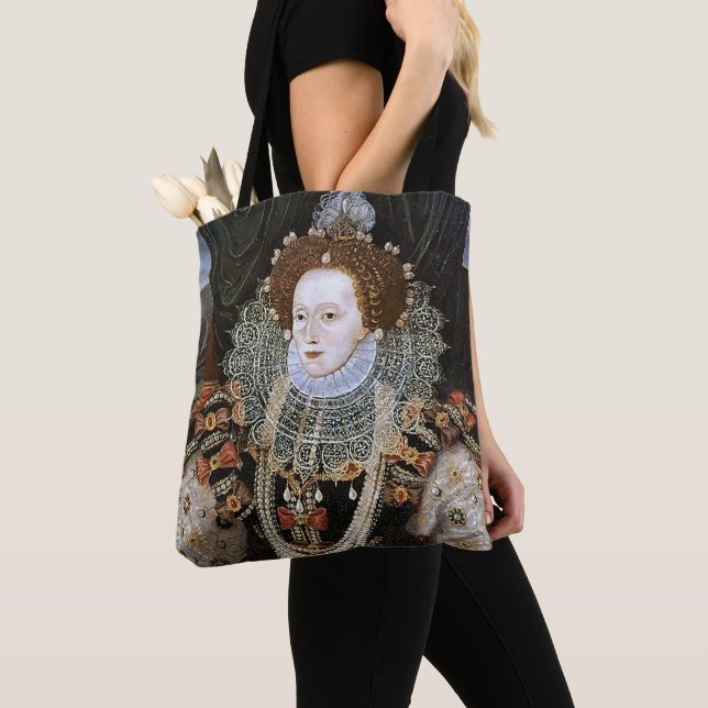 Bolso De Tela Elizabeth I y Anne Boleyn Queens de Inglaterra (Detalle)