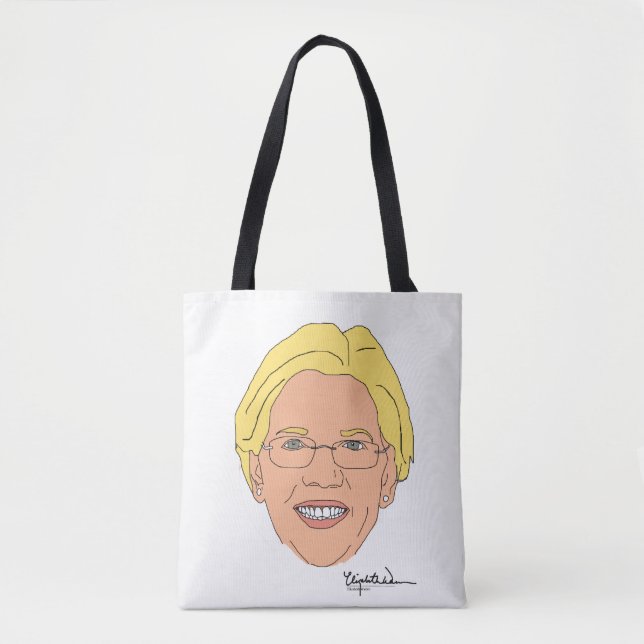 Bolso De Tela Elizabeth Warren con la firma (Anverso)