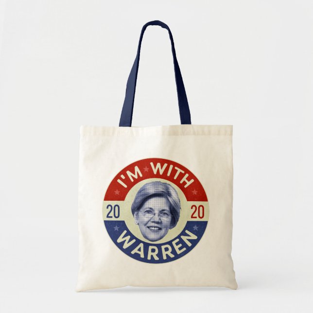 Bolso De Tela Elizabeth Warren Presidente 2020 Demócrata Pic Ret (Frente)