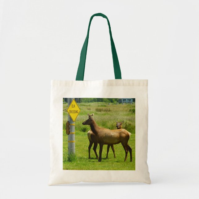 Bolso De Tela Elk Crossing California Wildlife Photography (Frente)