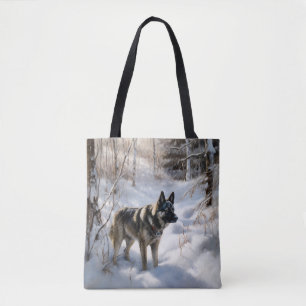 Bolso De Tela Elkhound noruego deja que nieve Navidades