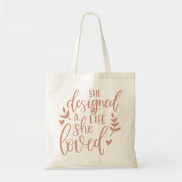 Bolso De Tela Ella diseñó una vida que amó rubor botánico