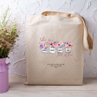 Bolso De Tela Ella es una feroz Personalizado de la Biblia de la