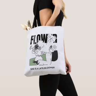 Bolso De Tela Ella es una flor tardía pero todavía hermosa