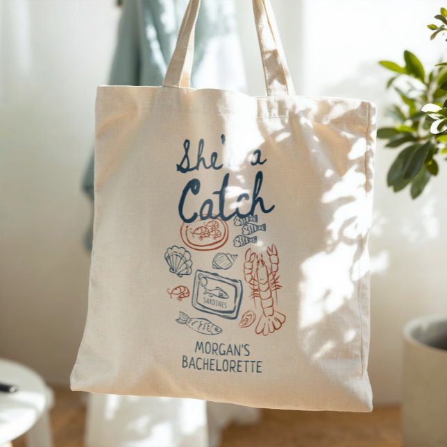 Bolso De Tela Ella es una soltera costera de pescado y marisco (Subido por el creador)