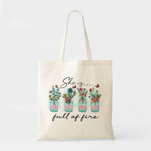 Bolso De Tela Ella Está Llena De Fuego (Frente)