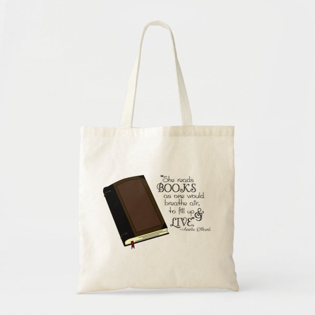 Bolso De Tela Ella lee los libros (Frente)