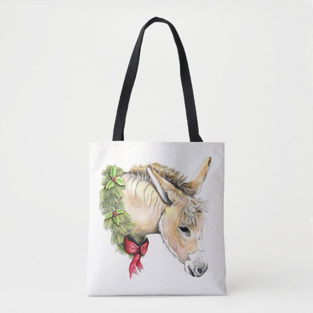 Bolso De Tela Ella los Navidades Donkey (Anverso)