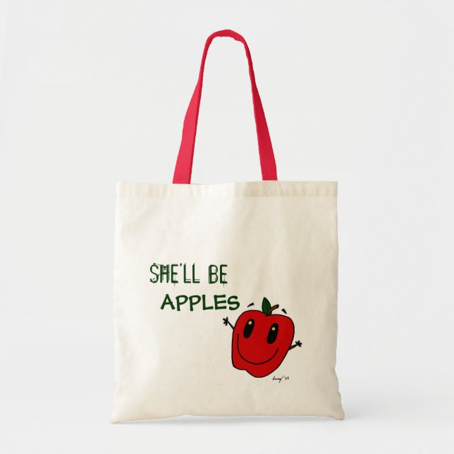 Bolso De Tela ELLA SERÁ APPLES Tote Bag (Frente)