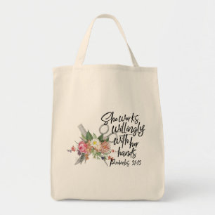 Bolso De Tela Ella Trabaja Sabiamente Con Sus Manos