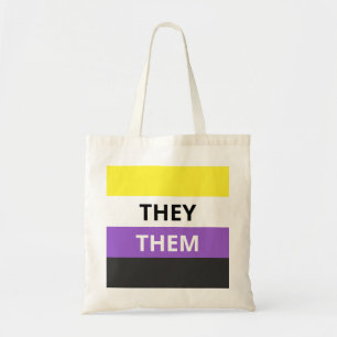 Bolso De Tela Ellos/ellos tote No-Binario del presupuesto de la
