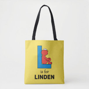 Bolso De Tela Elmo Alphabet   Azul L