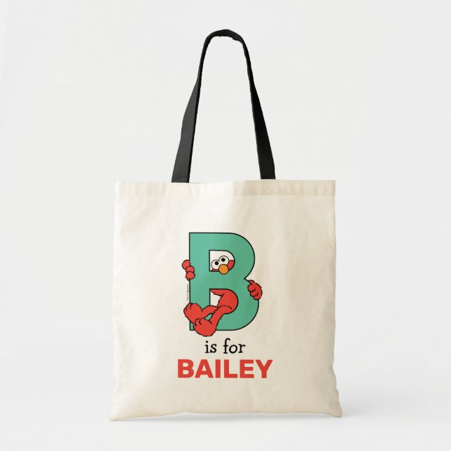 Bolso De Tela Elmo Alphabet | B VERDE AZULADAS (Frente)
