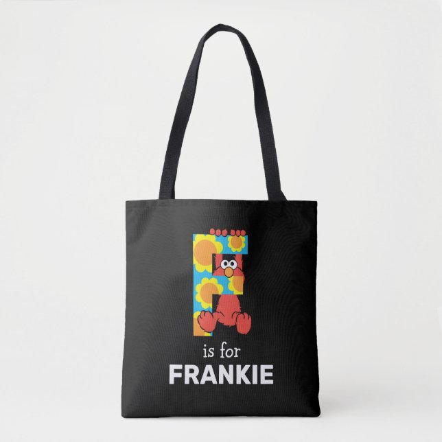 Bolso De Tela Elmo Alphabet | F Flores (Anverso)