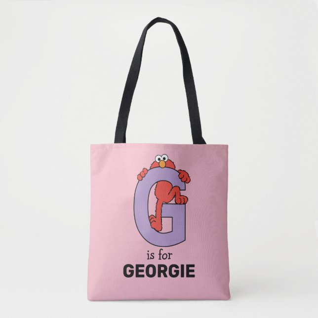 Bolso De Tela Elmo Alphabet | G Púrpura (Anverso)