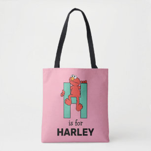 Bolso De Tela Elmo Alphabet   H Verde