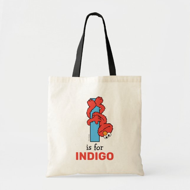 Bolso De Tela Elmo Alphabet | I Azul (Frente)