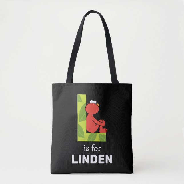 Bolso De Tela Elmo Alphabet | L Leaf (Anverso)