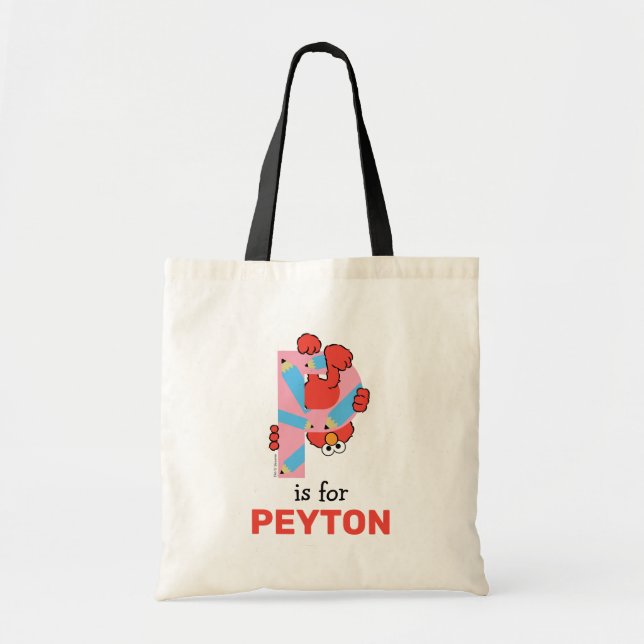 Bolso De Tela Elmo Alphabet | P Lápiz (Frente)