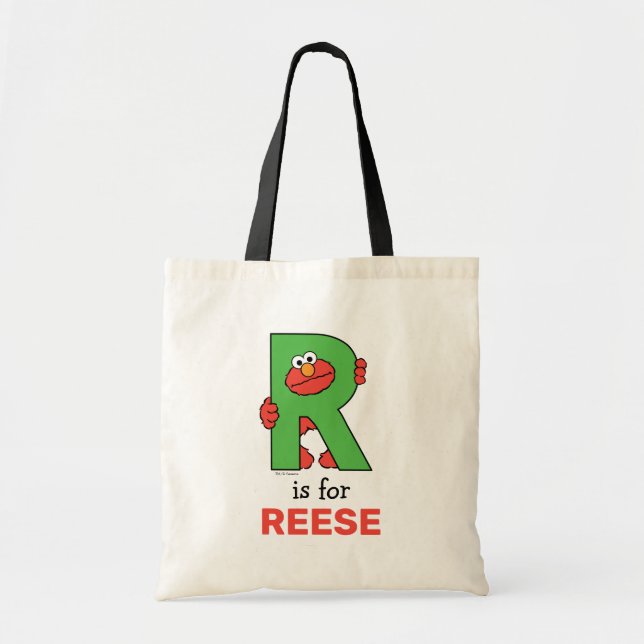 Bolso De Tela Elmo Alphabet | R Green (Frente)