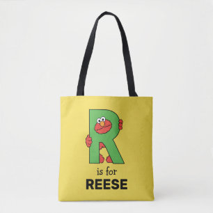 Bolso De Tela Elmo Alphabet R Green