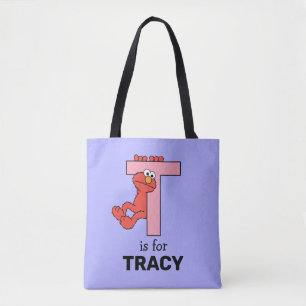 Bolso De Tela Elmo Alphabet T Rosa