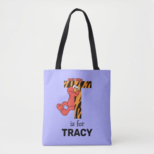 Bolso De Tela Elmo Alphabet | T Tigre (Anverso)