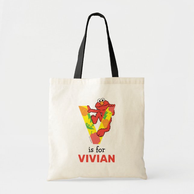 Bolso De Tela Elmo Alphabet | V Verduras (Frente)